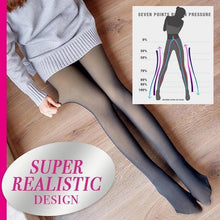 Load image into Gallery viewer, Flawless Legs Gefälschte durchscheinende warme Fleece-Strumpfhose
